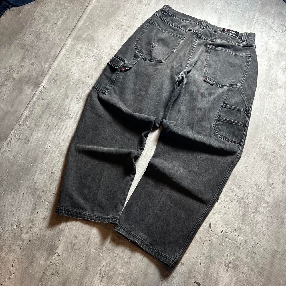 Fubu Men's Black and Grey Jeans